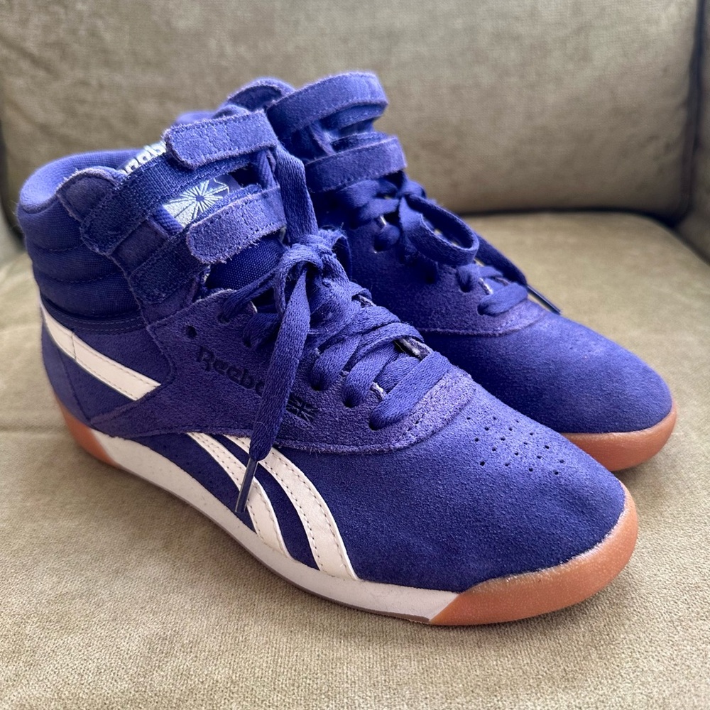Reebok Classic Freestyle Purple Suede Sneakers 💜🤍